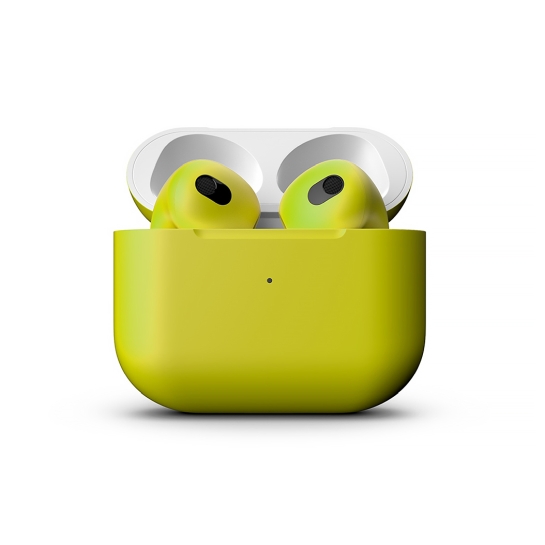 Матові навушники Apple AirPods 3 with Wireless Charging Case Lemon Tonic - ціна, характеристики, відгуки, розстрочка, фото 2