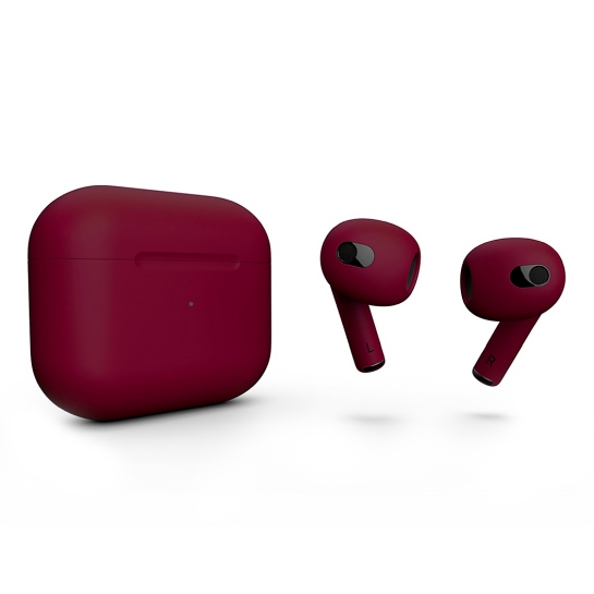 Матовые наушники Apple AirPods 3 with Wireless Charging Case Maroon - цена, характеристики, отзывы, рассрочка, фото 1