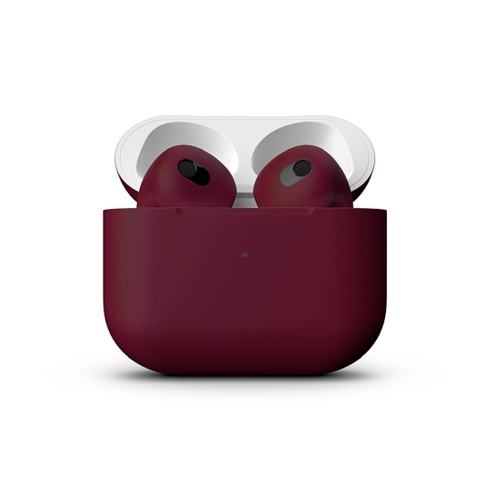 Матові навушники Apple AirPods 3 with Wireless Charging Case Maroon - ціна, характеристики, відгуки, розстрочка, фото 2