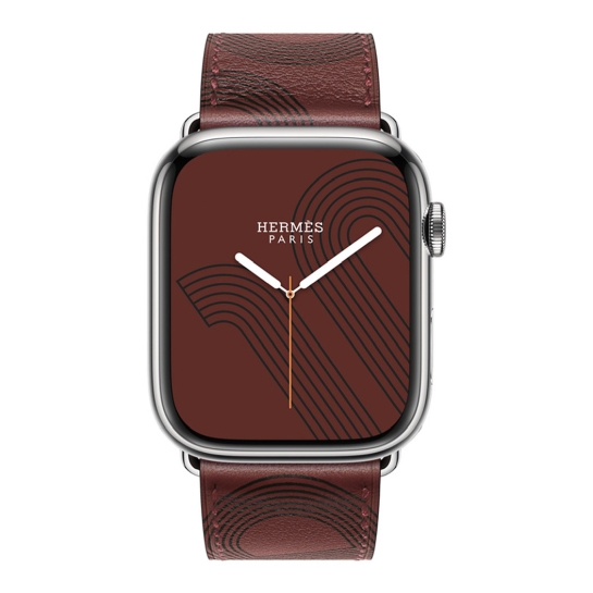 Смарт-часы Apple Watch Hermes Series 7 + LTE 45mm Silver Stainless Steel with Rouge H/Noir Swift Leather - цена, характеристики, отзывы, рассрочка, фото 2