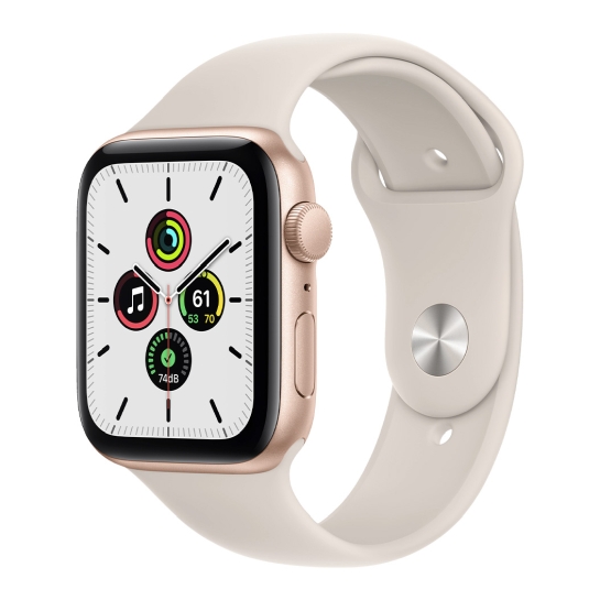 Смарт-годинник Apple Watch SE 44mm Gold Aluminum Case with Starlight Sport Band - ціна, характеристики, відгуки, розстрочка, фото 1