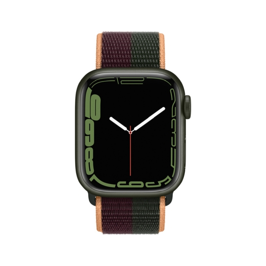 Смарт-часы Apple Watch Series 7 41mm Green Aluminum Case with Clover Dark Chery/Forest Green Sport Loop - цена, характеристики, отзывы, рассрочка, фото 2