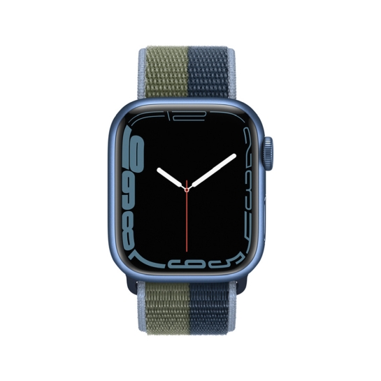 Смарт-годинник Apple Watch Series 7 41mm Blue Aluminum Case with Abyss Blue/Moss Creen Sport Loop - ціна, характеристики, відгуки, розстрочка, фото 2