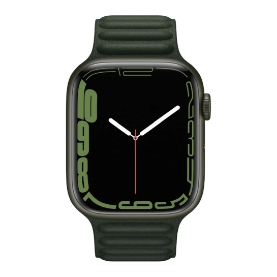 Смарт-часы Apple Watch Series 7 45mm Green Aluminum Case with Sequoia Green Leather Link M/L - цена, характеристики, отзывы, рассрочка, фото 2