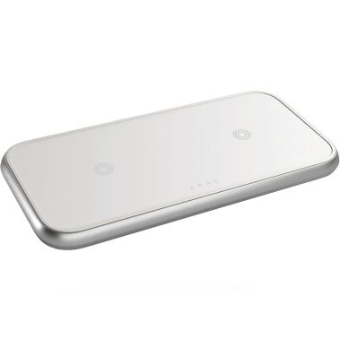 Бездротовий зарядний пристрій ZENS Dual Aluminium Wireless Charger with 30W USB-C PD Wall Charger White - цена, характеристики, отзывы, рассрочка, фото 1