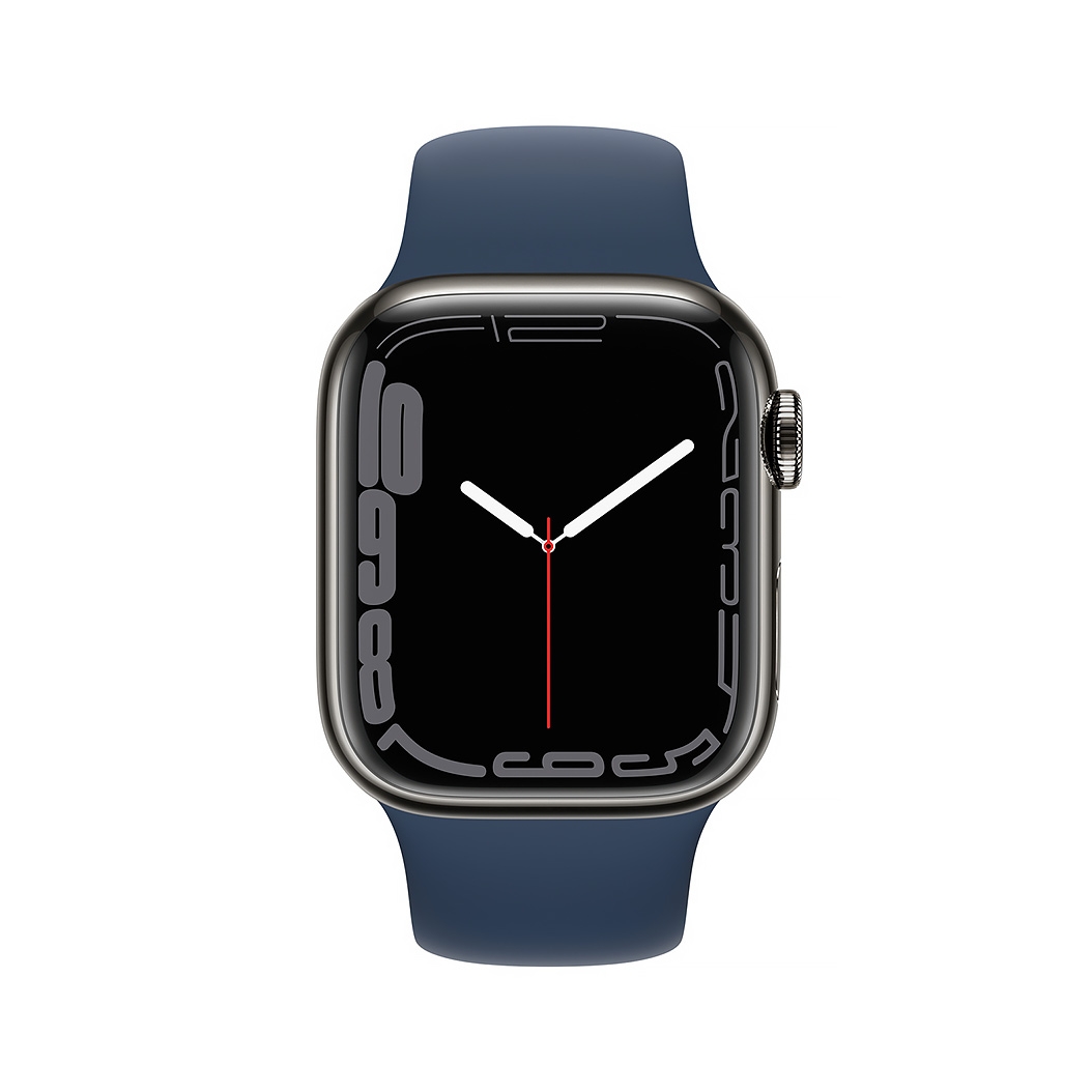 Смарт-часы Apple Watch Series 7 + LTE 41mm Graphite Stainless Steel Case with Abyss Blue Sport Band