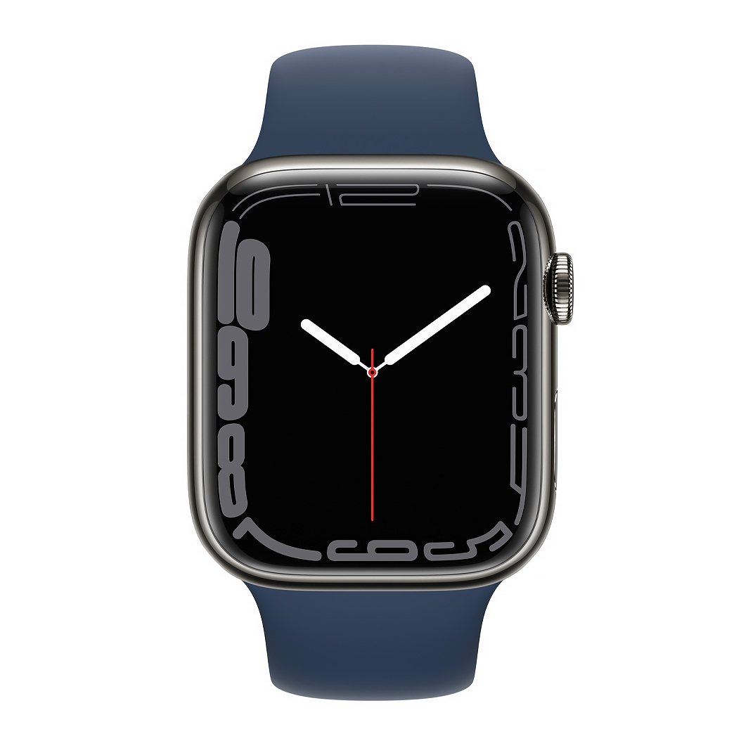 Смарт-часы Apple Watch Series 7 + LTE 45mm Graphite Stainless Steel Case with Abyss Blue Sport Band