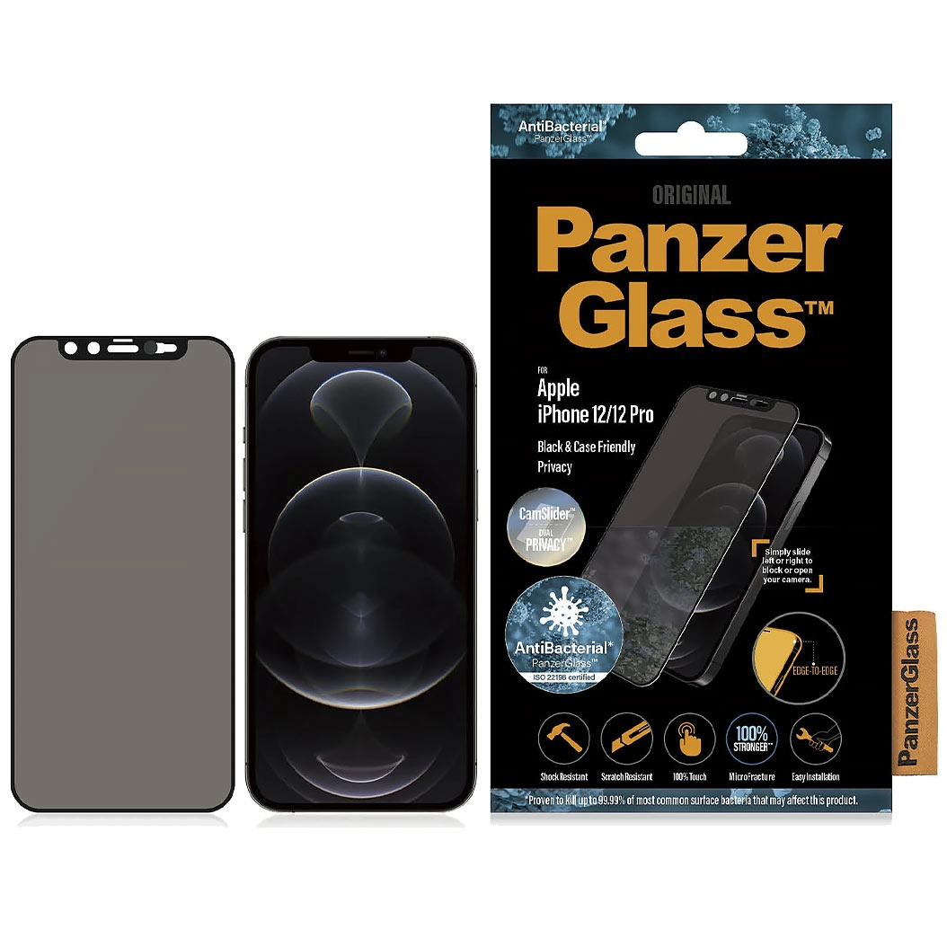 Захисне скло PanzerGlass Apple iPhone 12/12 Pro CamSlider Privacy AB - цена, характеристики, отзывы, рассрочка, фото 1