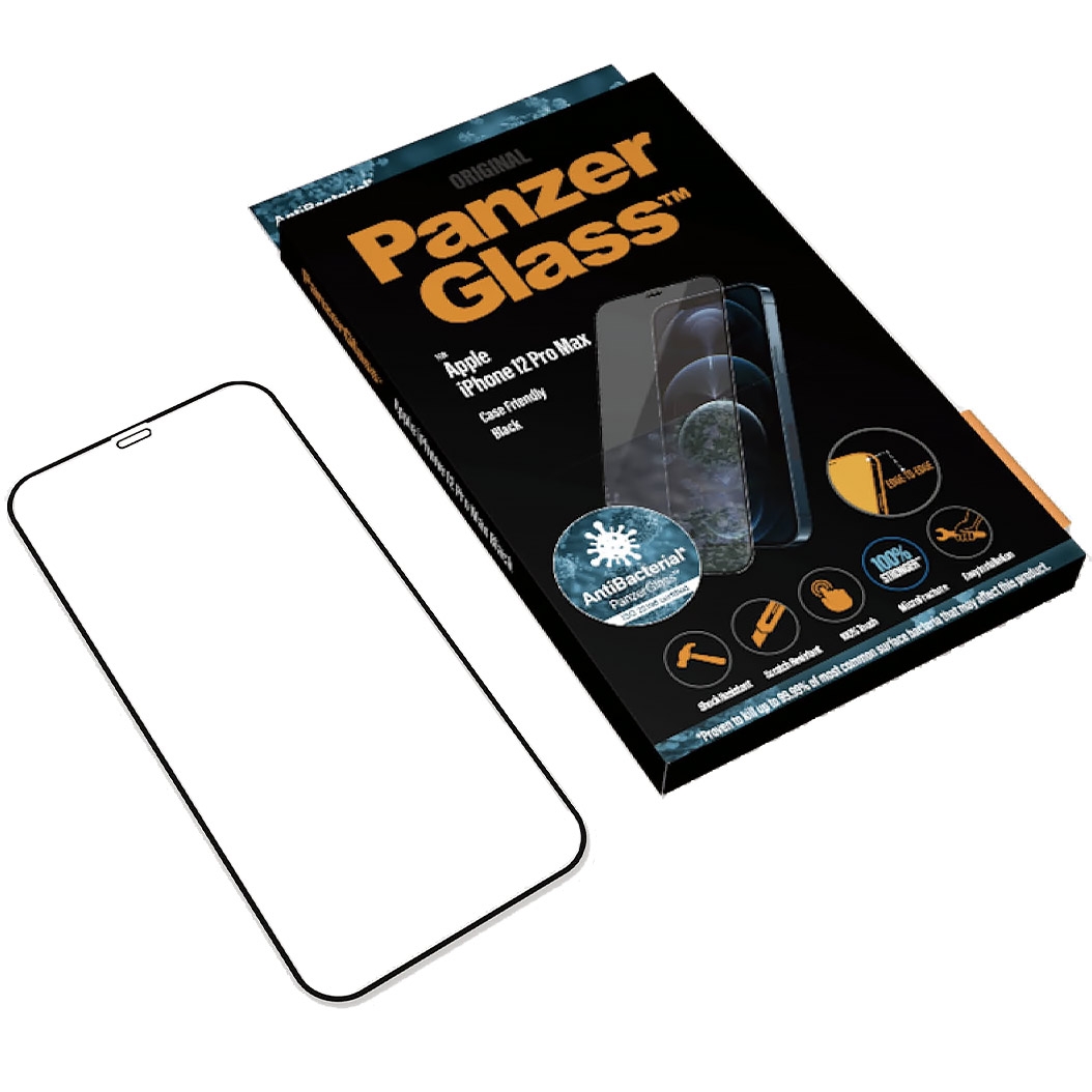 Защитное стекло PanzerGlass Apple iPhone 12 Pro Max Case Friendly AB Black