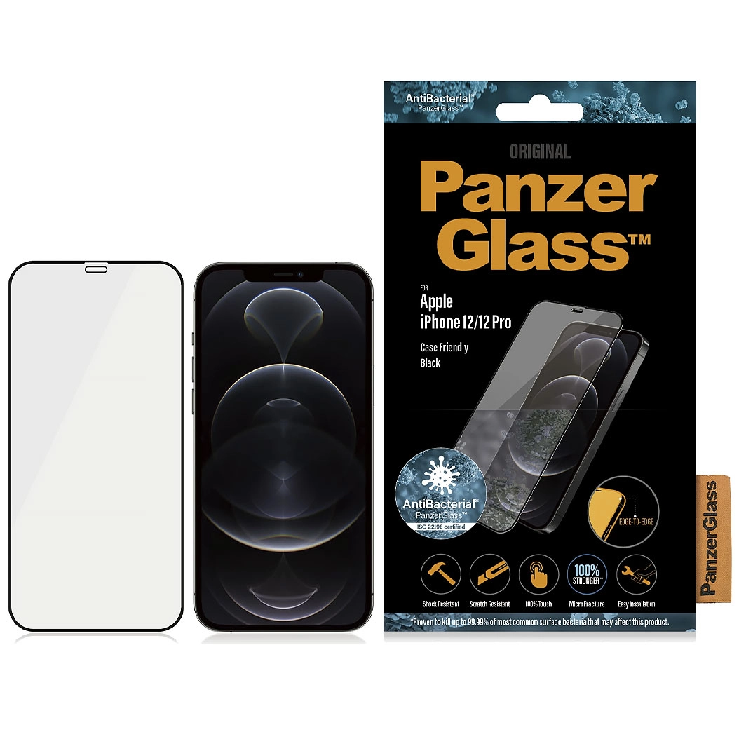 Захисне скло PanzerGlass Apple iPhone 12/12 Pro Сase Friendly AB, Black