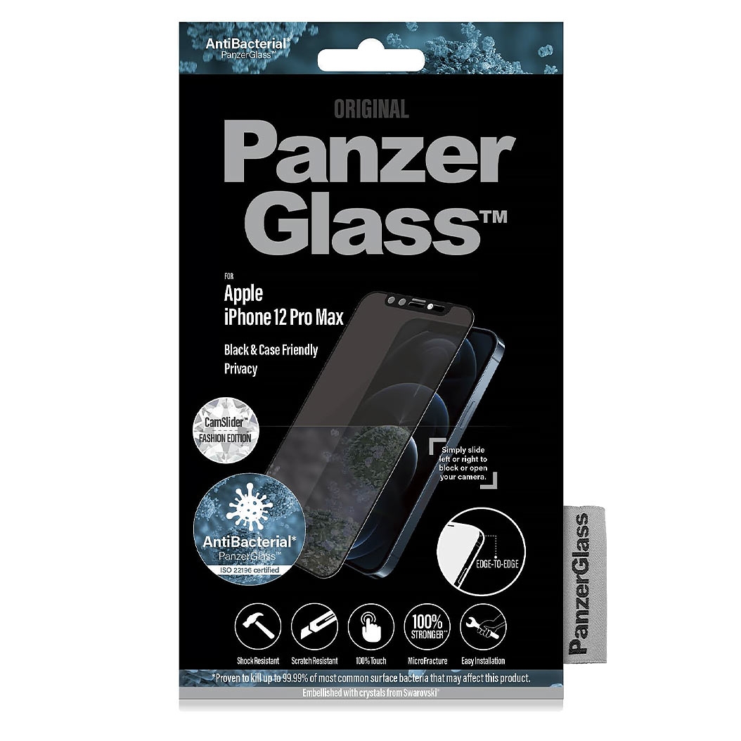 Защитное стекло PanzerGlass Apple iPhone 12 Pro Max Swarovski CamSlider AB Black