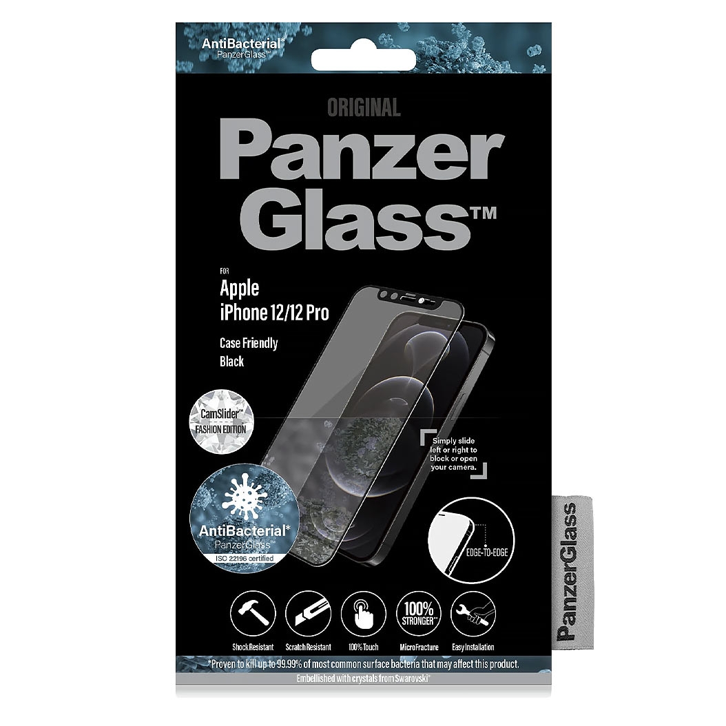 Защитное стекло PanzerGlass Apple iPhone 12/12 Pro Swarovski CamSlider AB Black