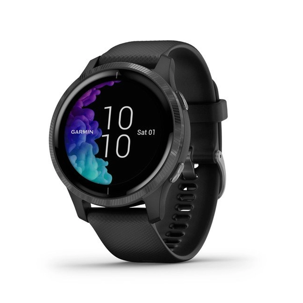 Спортивные часы Garmin Venu Slate Stainless Steel Bezel with Black Case and Silicone Band - цена, характеристики, отзывы, рассрочка, фото 1