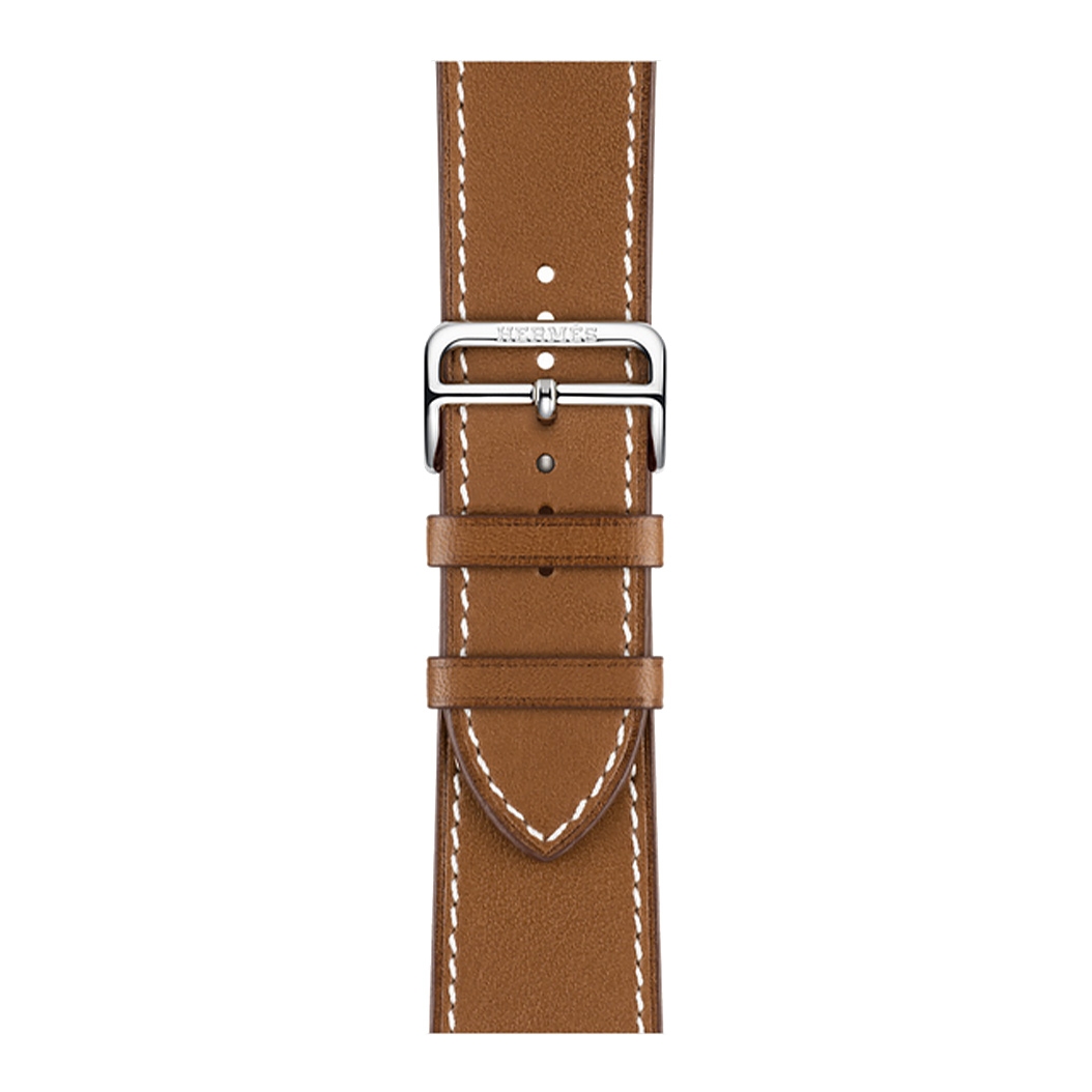 Смарт-часы Apple Watch Hermes Series 7 + LTE 45mm Silver Stainless Steel with Fauve Barenia Leather Attelage Single Tour Deployment Buckle