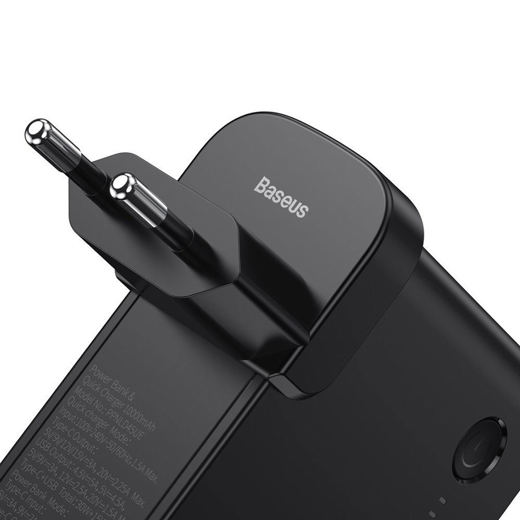 Зарядний пристрій Baseus 2in1 Quick Charger & Power Bank GaN Charger C+C 10000mAh 45W Black - ціна, характеристики, відгуки, розстрочка, фото 4