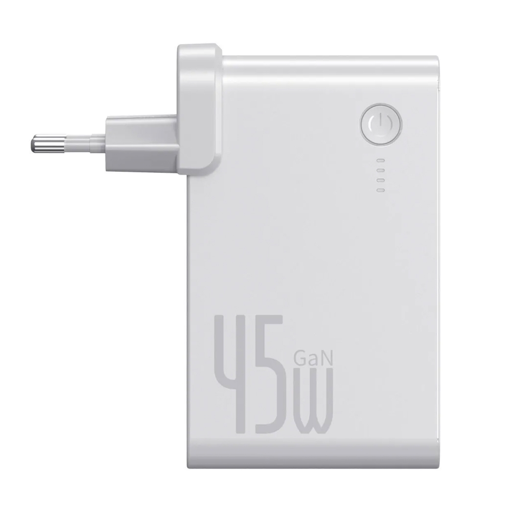 Зарядное устройство Baseus 2in1 Quick Charger & Power Bank GaN Charger C+C 10000mAh 45W White - цена, характеристики, отзывы, рассрочка, фото 4