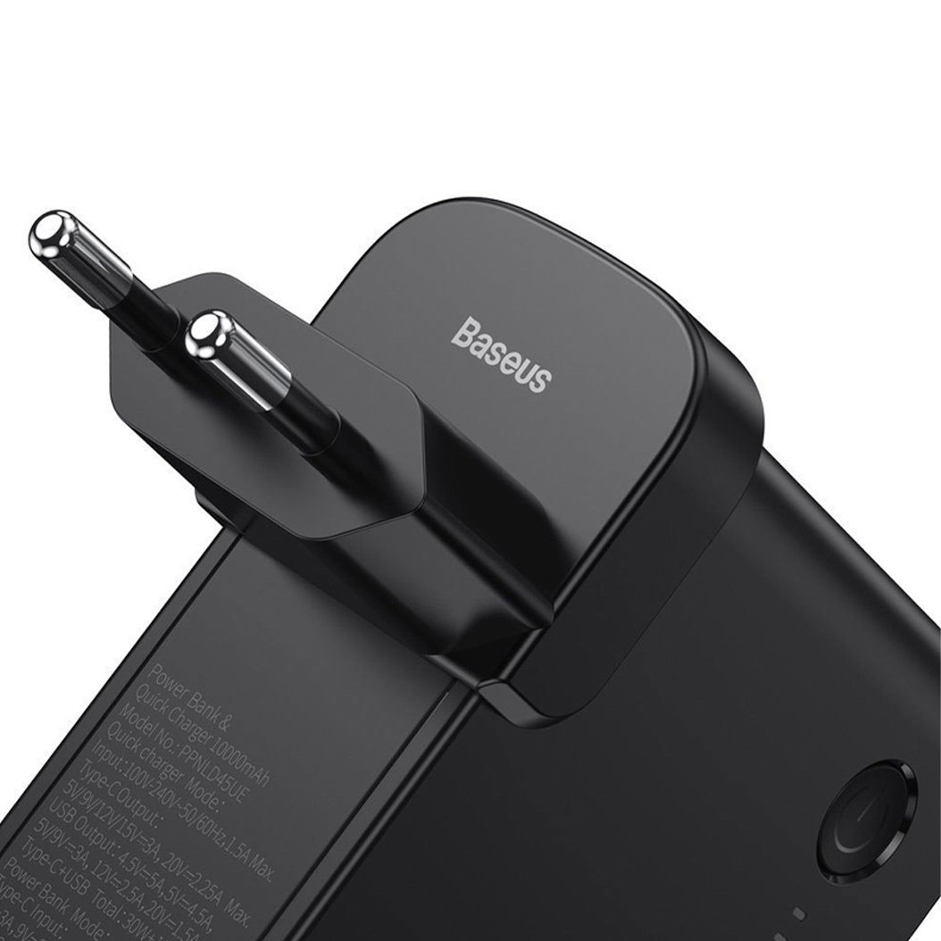 Зарядний пристрій Baseus 2in1 Quick Charger & Power Bank GaN Charger C+U 10000mAh 45W Black - ціна, характеристики, відгуки, розстрочка, фото 4