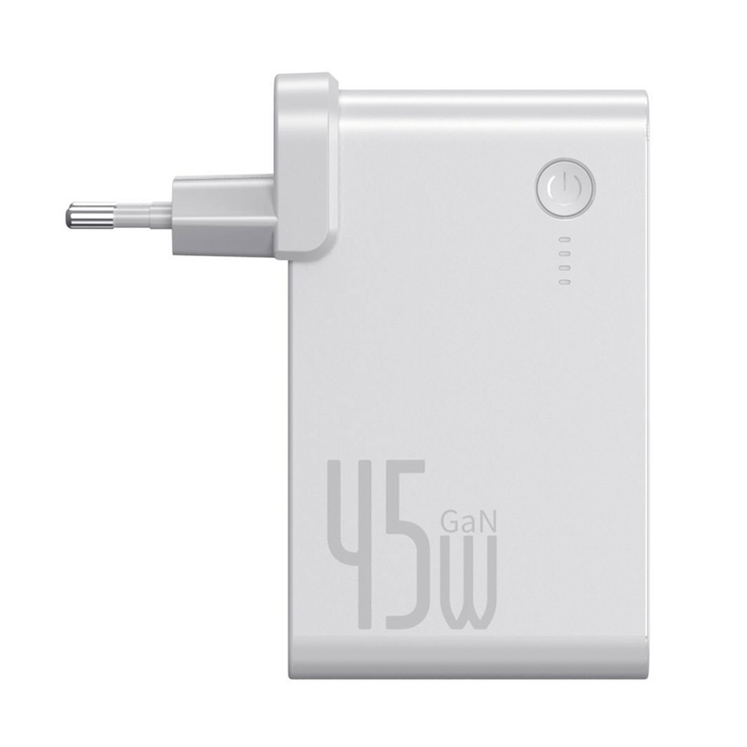 Зарядное устройство Baseus 2in1 Quick Charger & Power Bank GaN Charger C+U 10000mAh 45W White - цена, характеристики, отзывы, рассрочка, фото 3