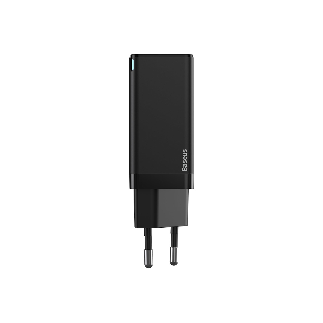 Сетевое зарядное устройство + Кабель Baseus GaN Mini Quick Charger C+C 45W Black