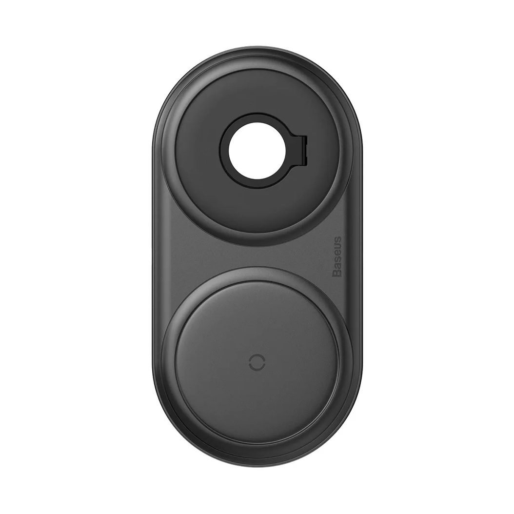 Беспроводное зарядное устройство Baseus Planet 2in1 Cable Winder + Wireless Charger 10W (with 12V/2A Quick Charger) Black