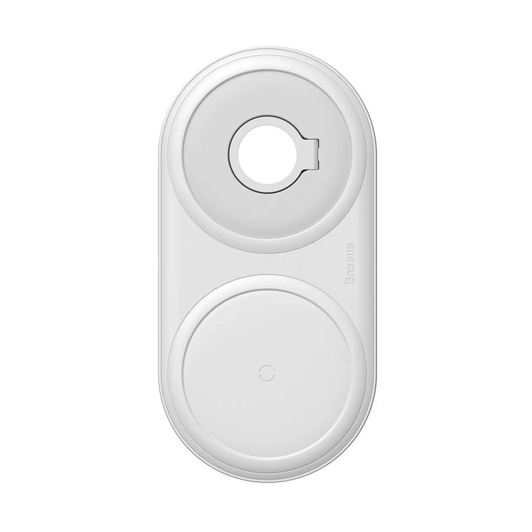 Бездротовий зарядний пристрій Baseus Planet 2in1 Cable Winder + Wireless Charger 10W (12V/2A Quick Charger) White - цена, характеристики, отзывы, рассрочка, фото 1
