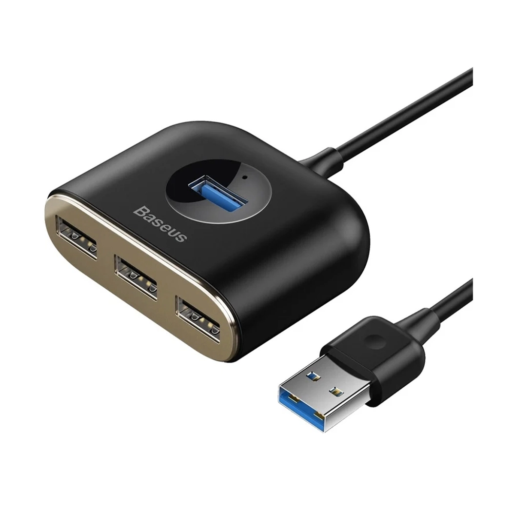 USB-хаб Baseus Square Round USB to 4USB Black - цена, характеристики, отзывы, рассрочка, фото 1