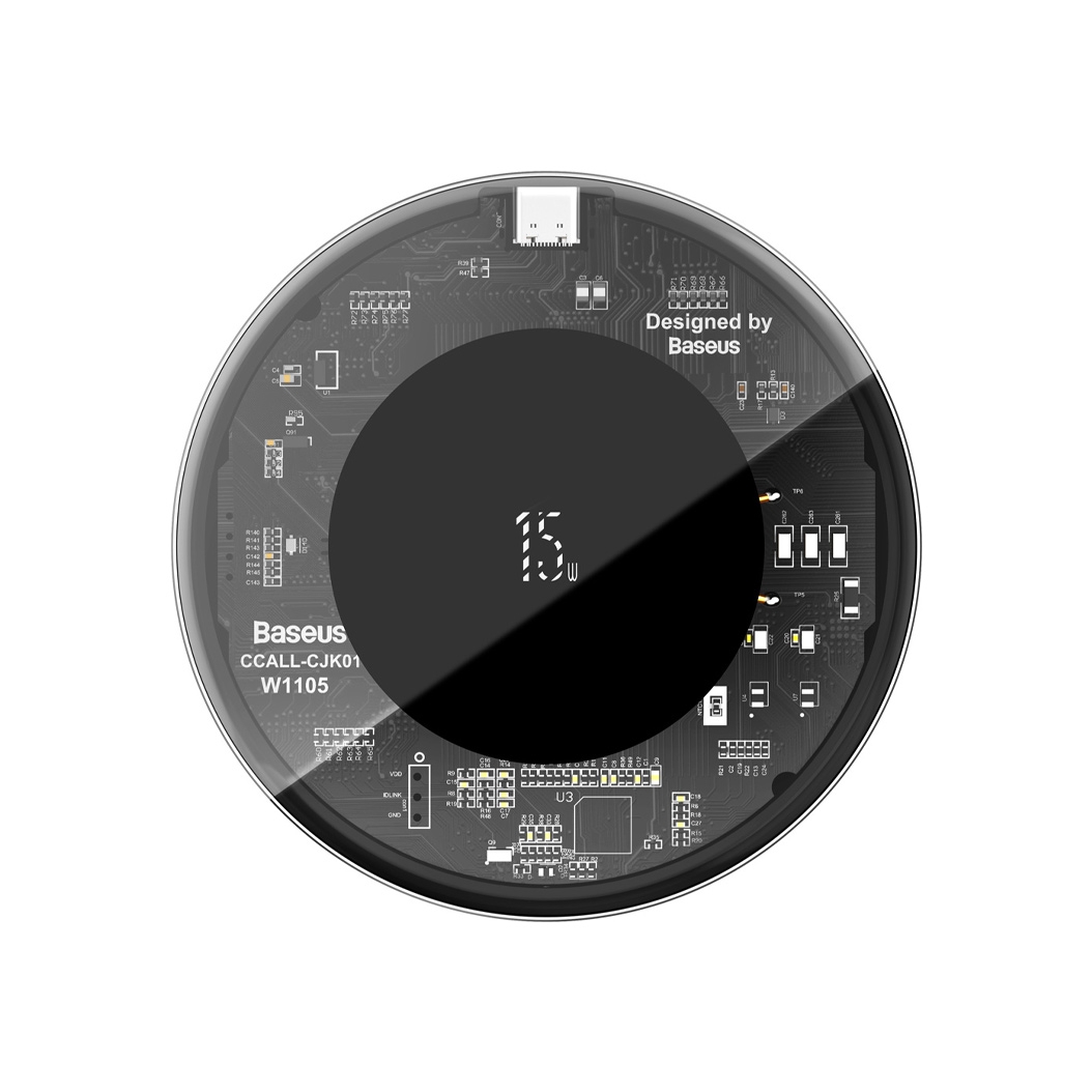 Бездротовий зарядний пристрій Baseus Simple Wireless Charger 15W Transparent