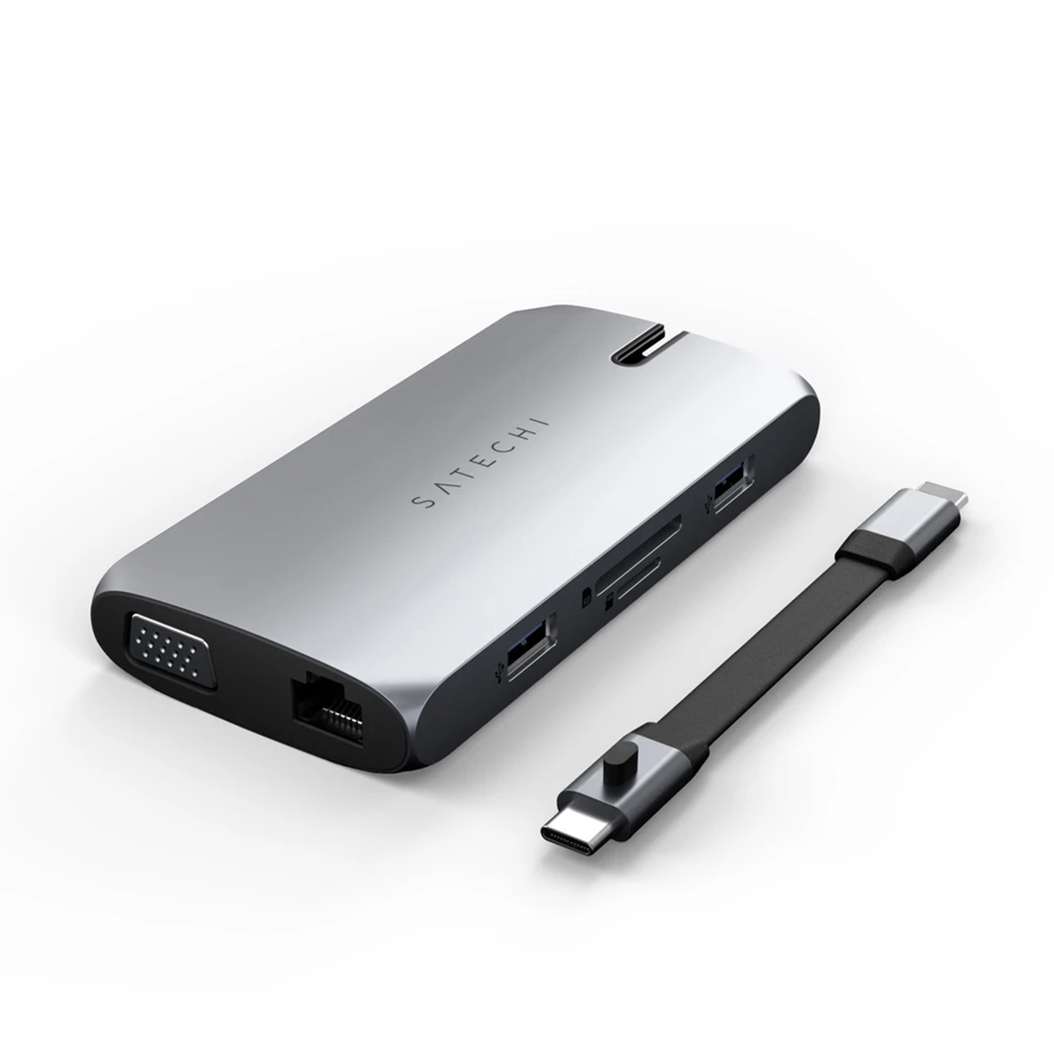 USB-хаб Satechi Aluminum Type-C On-the-Go Multiport Adapter Space Gray - ціна, характеристики, відгуки, розстрочка, фото 2
