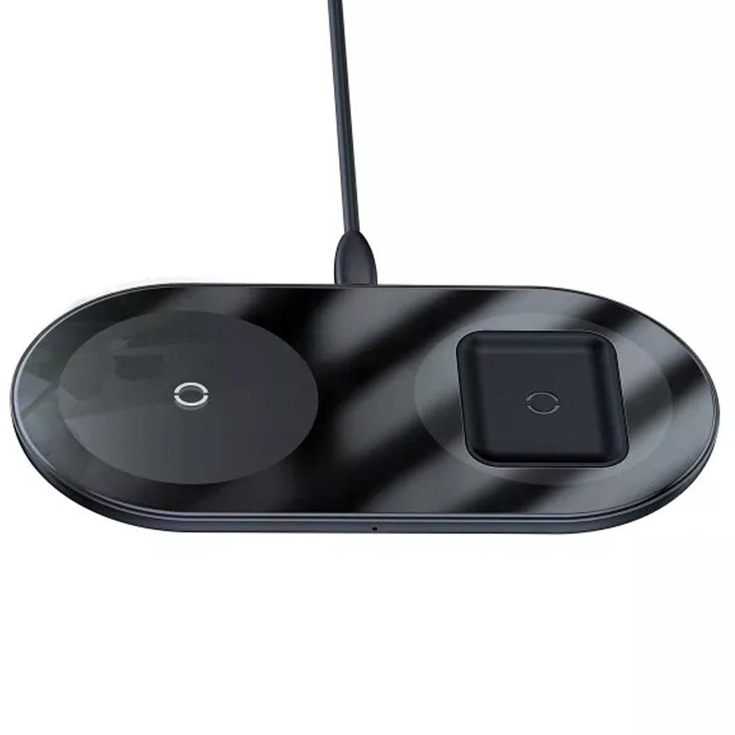 Бездротовий зарядний пристрій Baseus Simple 2 in1 Wireless Charger Black - ціна, характеристики, відгуки, розстрочка, фото 3
