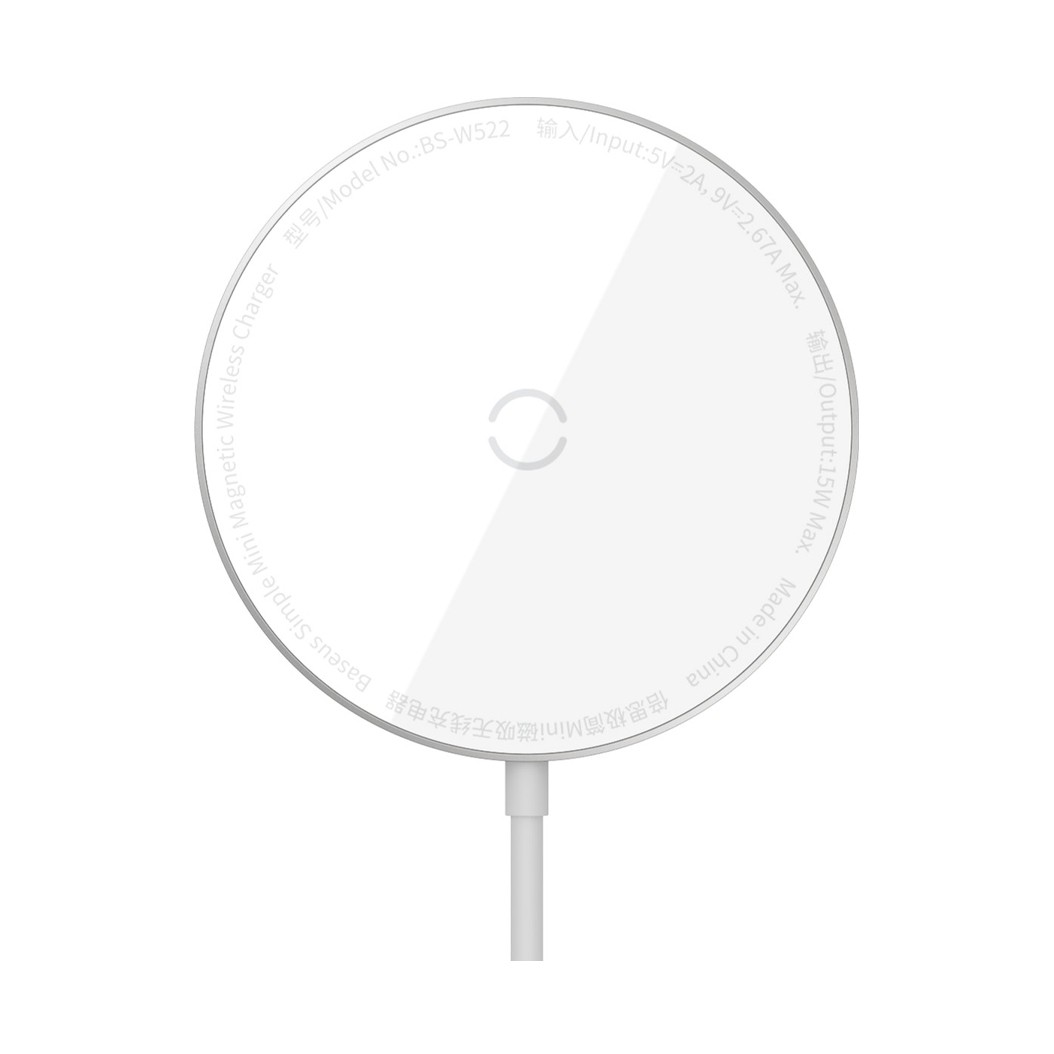 Бездротовий зарядний пристрій Baseus Simple Mini Magnetic 15W Magsafe Wireless Charger White