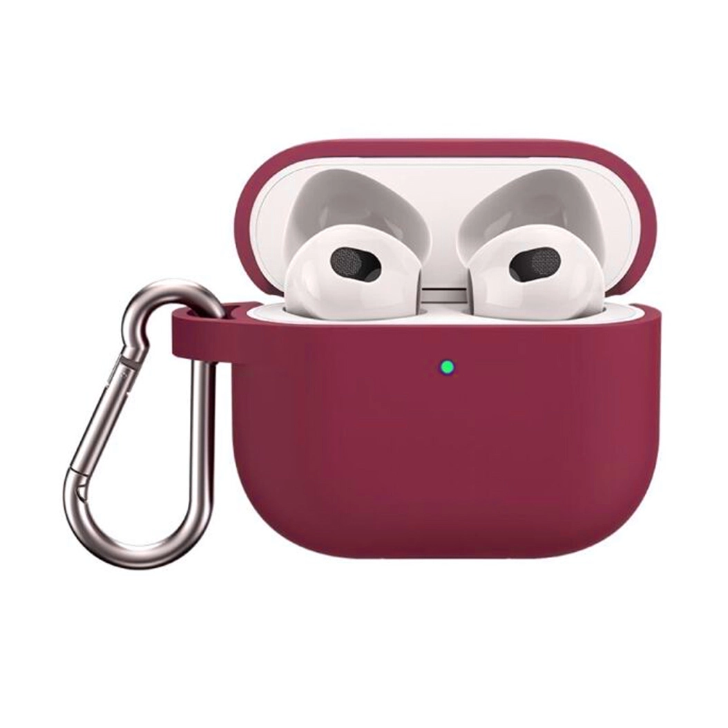 Чехол Silicone Case for Apple AirPods 3 with Carbine Marsala