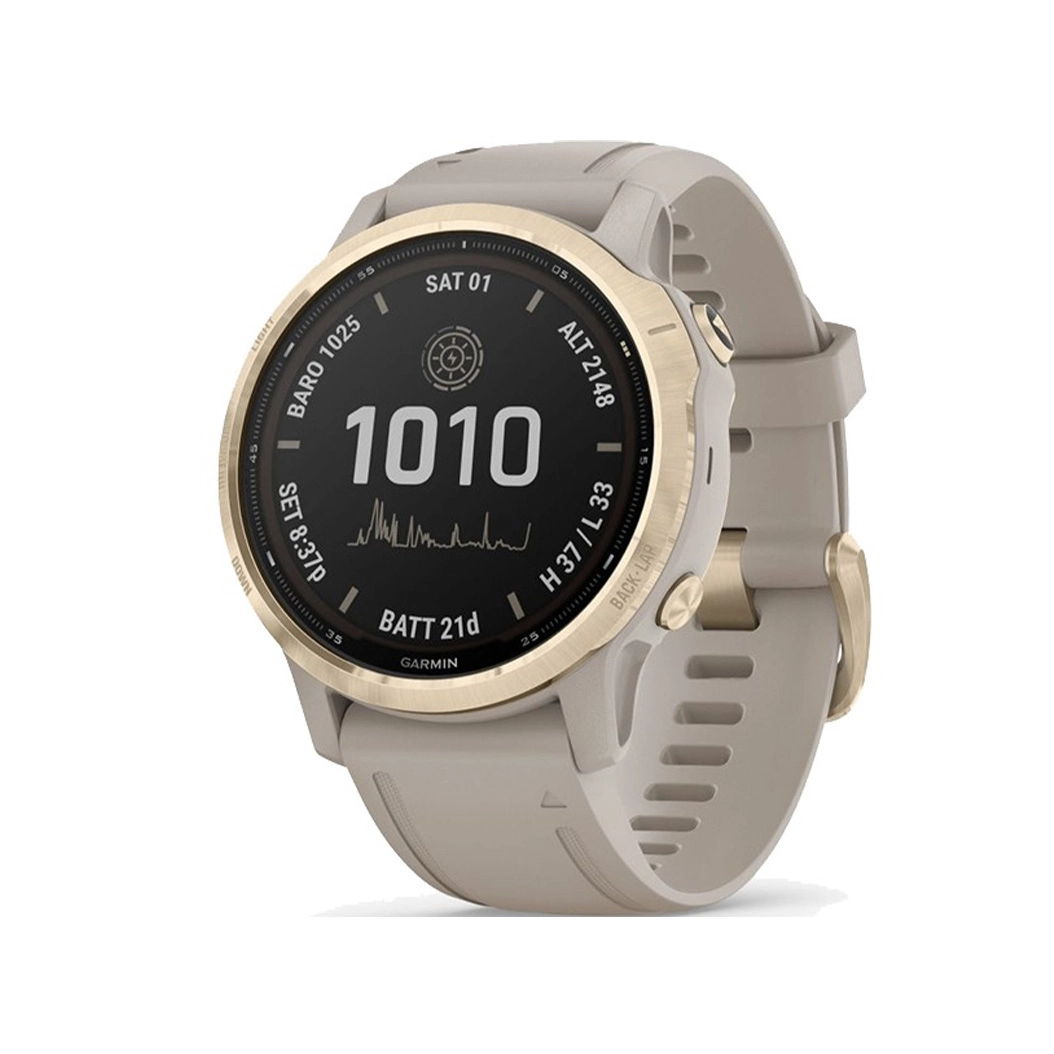 Спортивные часы Garmin Fenix 6S Pro Solar Edition Light Gold with Light Sand Band