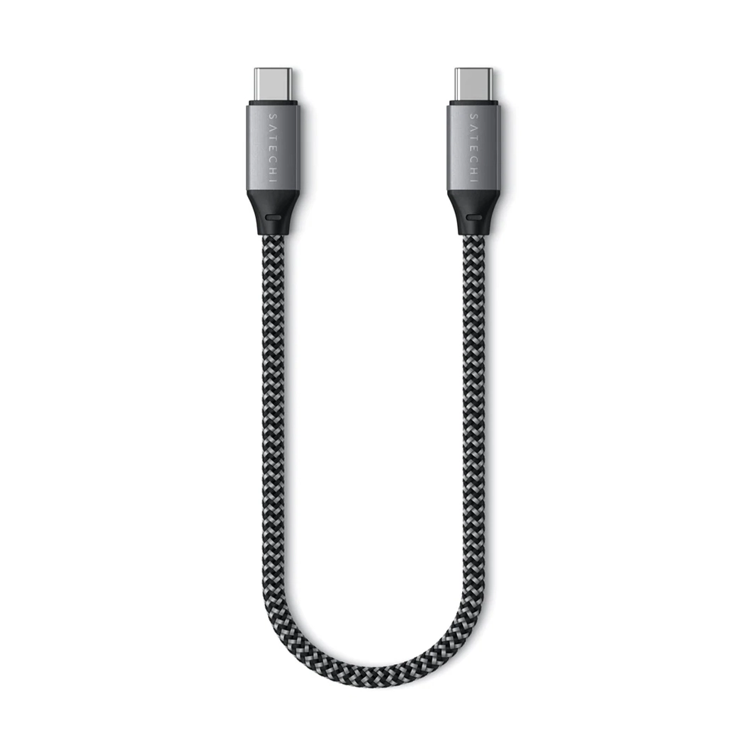 Кабель Satechi USB-C to USB-C Cable 100W Space Gray (25 cm) - цена, характеристики, отзывы, рассрочка, фото 1