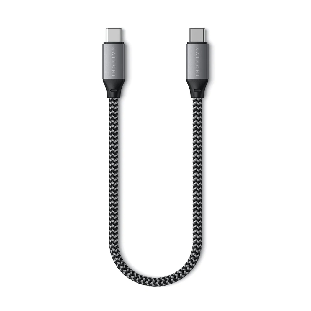 Кабель Satechi USB-C to USB-C Cable 100W Space Gray (25 cm) - ціна, характеристики, відгуки, розстрочка, фото 1