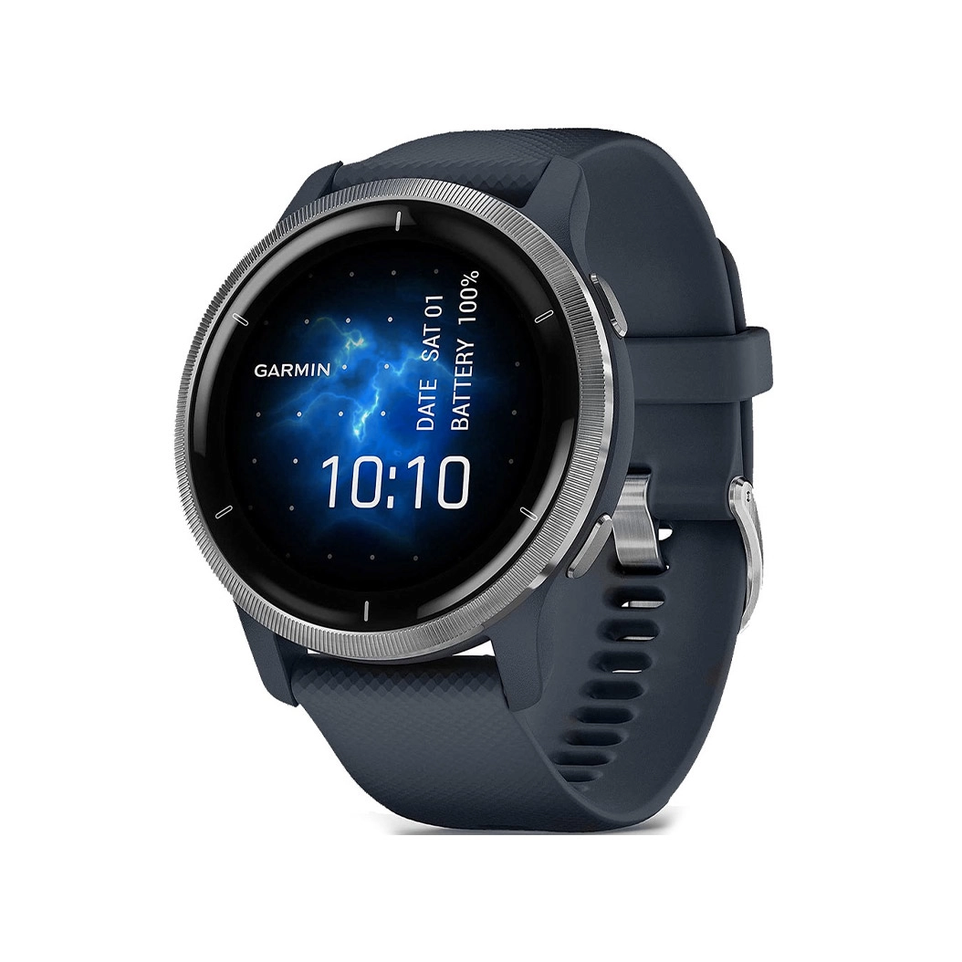 Спортивные часы Garmin Venu 2 Silver Bezel with Granite Blue Case and Silicone Band - цена, характеристики, отзывы, рассрочка, фото 1