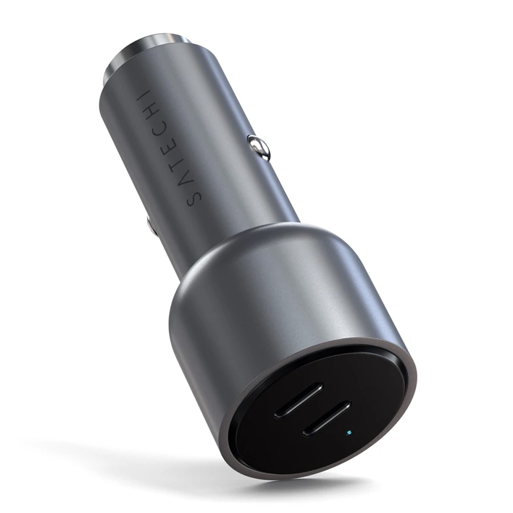 Автомобільний зарядний пристрій Satechi 40W Dual USB-C PD Car Charger Space Grey - ціна, характеристики, відгуки, розстрочка, фото 1