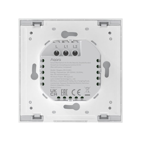 Умный выключатель Xiaomi Aqara Light Switch H1 (Double-Button) (WS-EUK02) - цена, характеристики, отзывы, рассрочка, фото 3