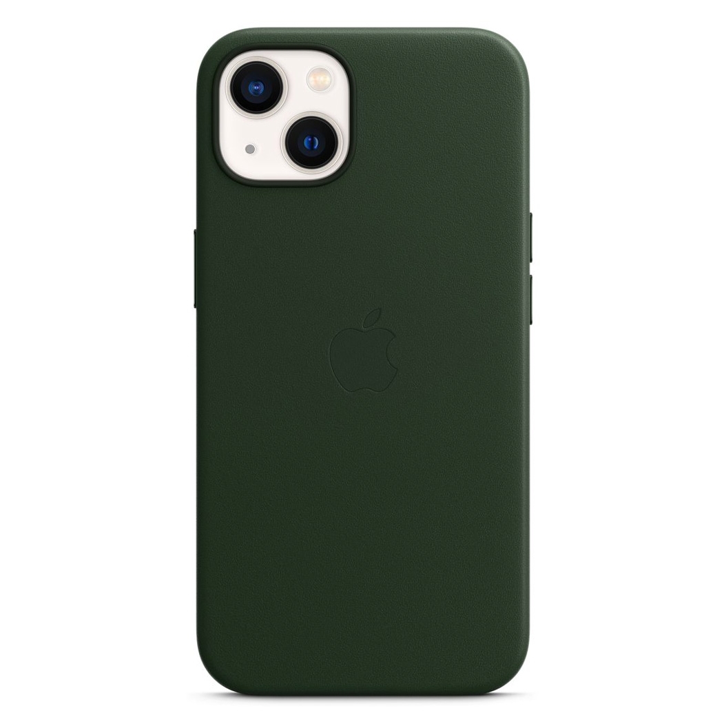 Чехол Apple Leather Case with MagSafe for iPhone 13 Seqouia Green Original Assembly