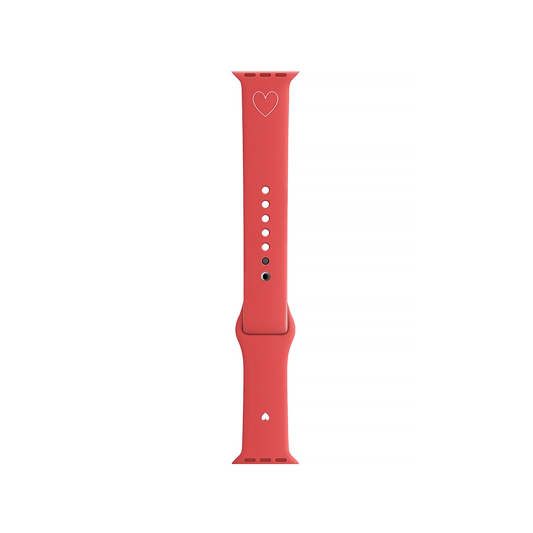 Ремешок Pump Silicone Band for Apple Watch 38mm/40mm/41mm Heart Red - цена, характеристики, отзывы, рассрочка, фото 1