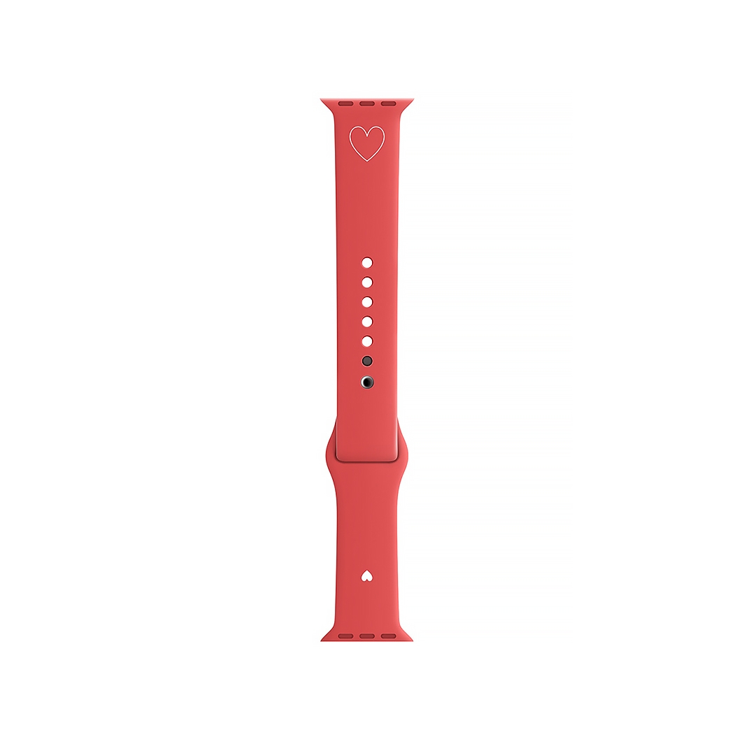 Ремешок Pump Silicone Band for Apple Watch 38mm/40mm/41mm Heart Red