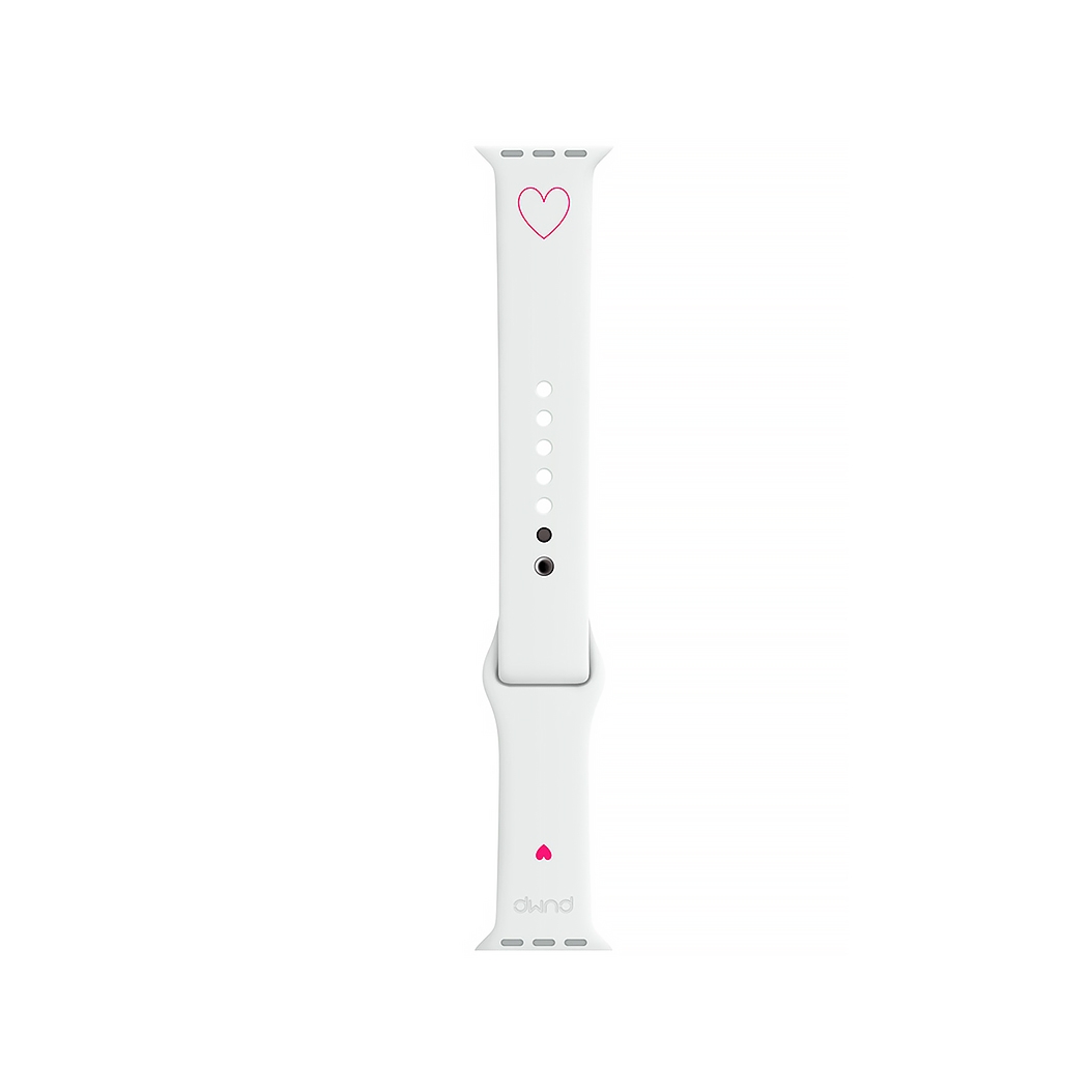 Ремінець Pump Silicone Band для Apple Watch 38mm/40mm/41mm Heart White - ціна, характеристики, відгуки, розстрочка, фото 1