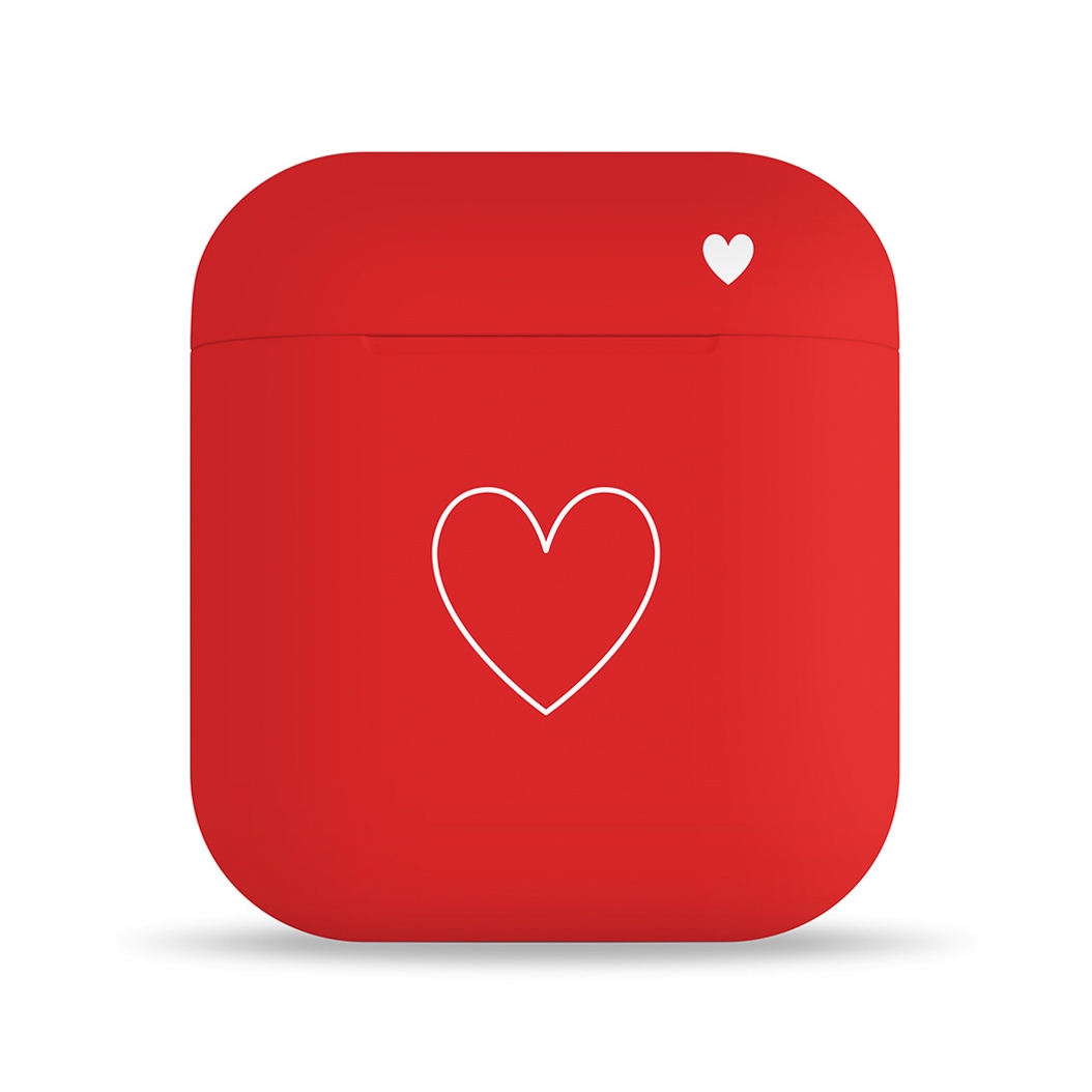 Чехол Pump Silicone Case for Apple AirPods Heart Red