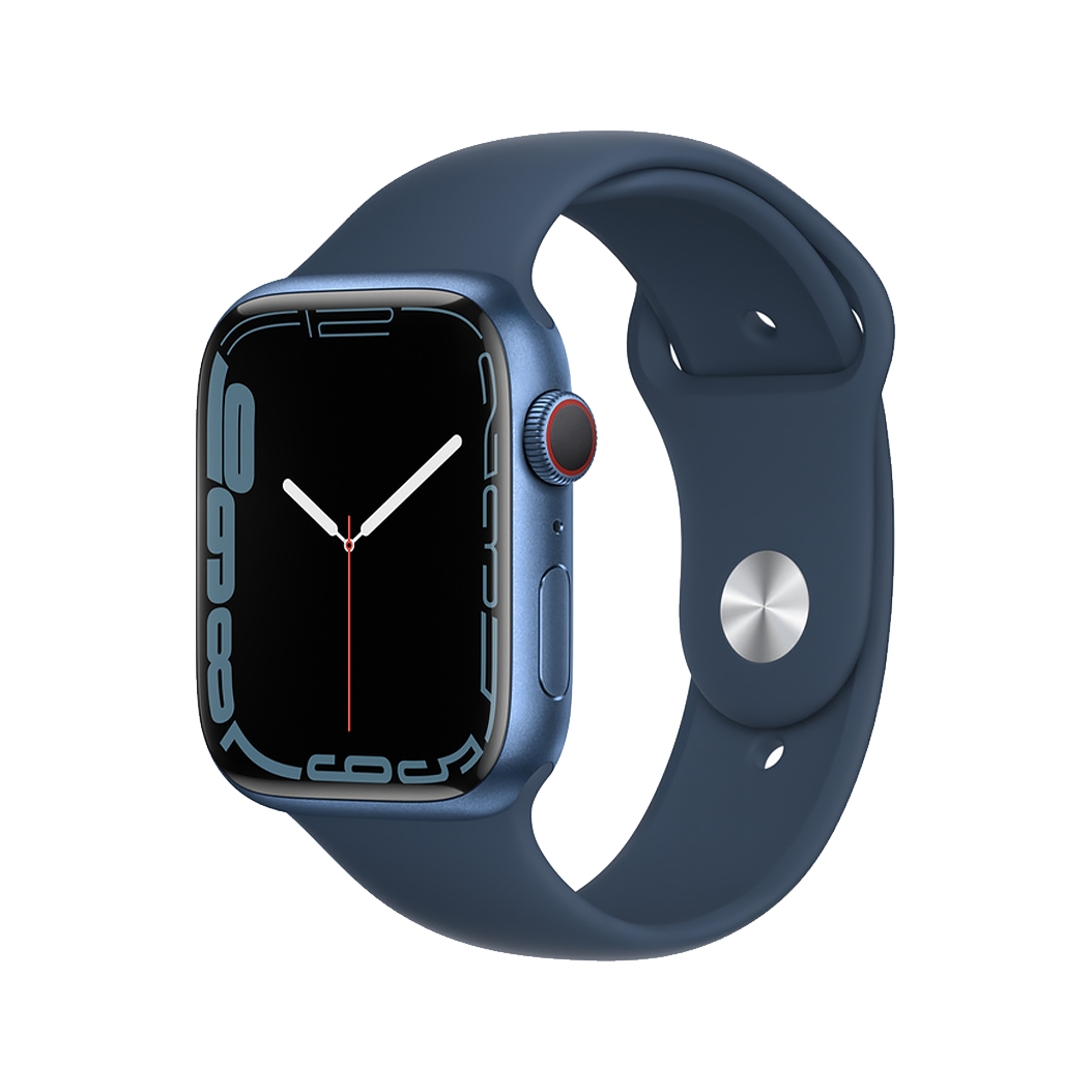 Смарт-годинник Apple Watch Series 7 + LTE 41mm Blue Aluminum Case with Abyss Blue Sport Band UA - цена, характеристики, отзывы, рассрочка, фото 1