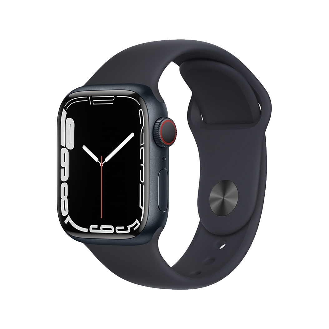Смарт-часы Apple Watch Series 7 + LTE 41mm Midnight Aluminum Case with Midnight Sport Band UA - цена, характеристики, отзывы, рассрочка, фото 1