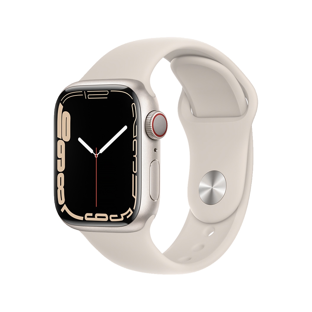 Смарт-часы Apple Watch Series 7 + LTE 41mm Starlight Aluminum Case with Starlight Sport Band UA - цена, характеристики, отзывы, рассрочка, фото 1