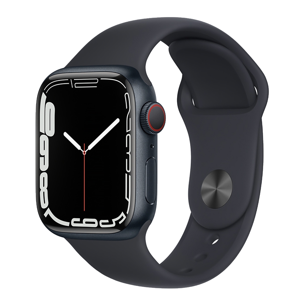Смарт-годинник Apple Watch Series 7 + LTE 45mm Midnight Aluminum Case with Midnight Sport Band UA - ціна, характеристики, відгуки, розстрочка, фото 1