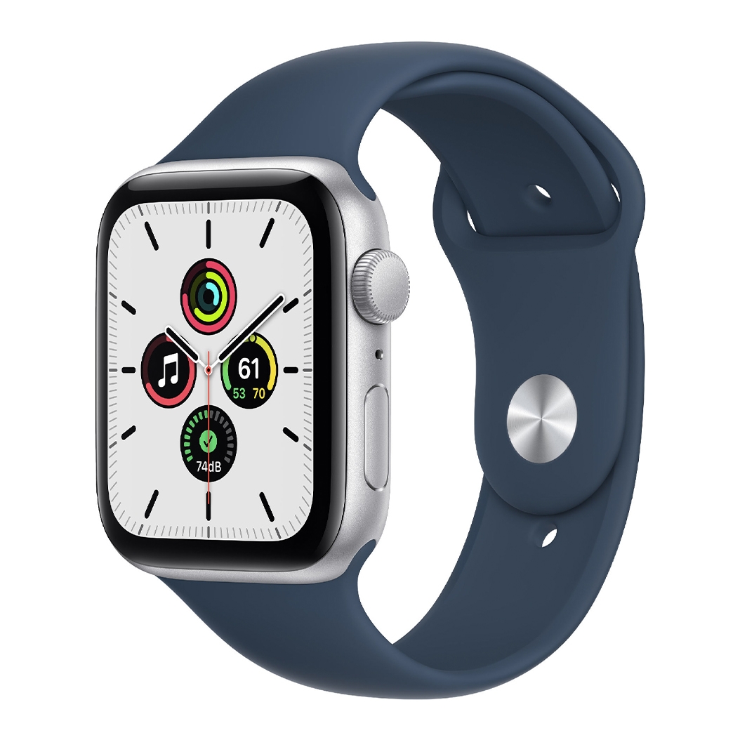 Смарт-годинник Apple Watch SE 44mm Silver Aluminum Case with Abyss Blue Sport Band UA - ціна, характеристики, відгуки, розстрочка, фото 1