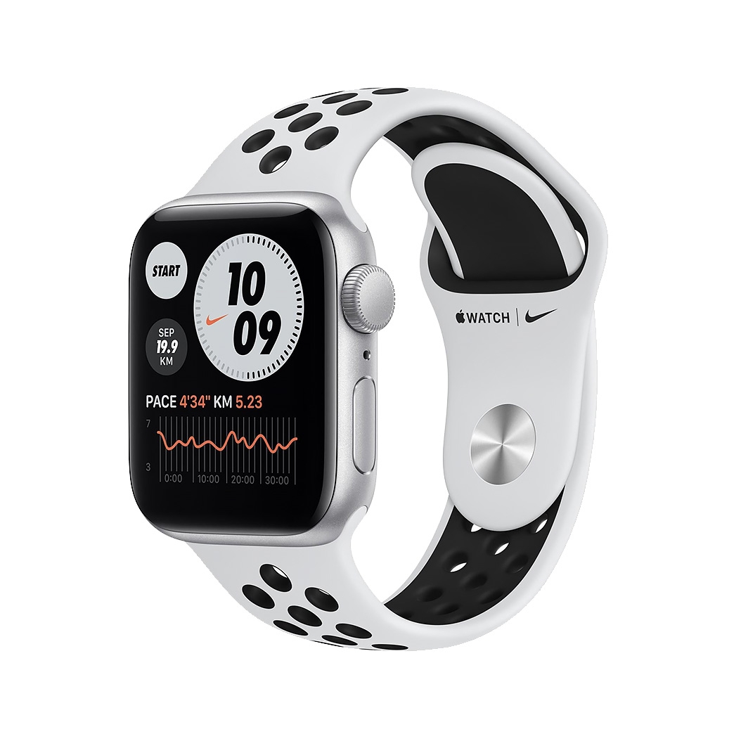Смарт-годинник Apple Watch SE Nike+ 40mm Silver Aluminum Case with Pure Platinum/Black Sport Band UA - ціна, характеристики, відгуки, розстрочка, фото 1