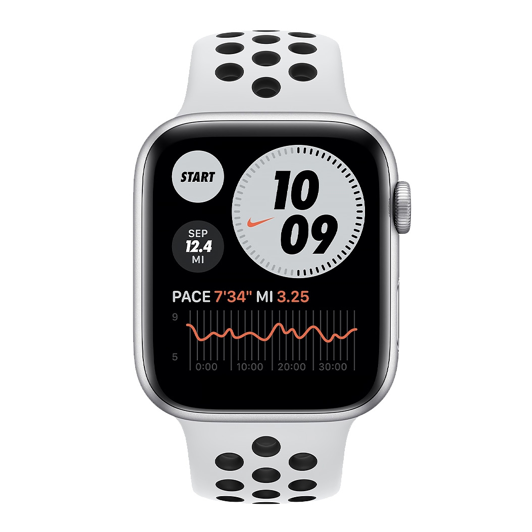 Смарт-годинник Apple Watch SE Nike+ 44mm Silver Aluminum Case with Pure Platinum/Black Sport Band UA - ціна, характеристики, відгуки, розстрочка, фото 2