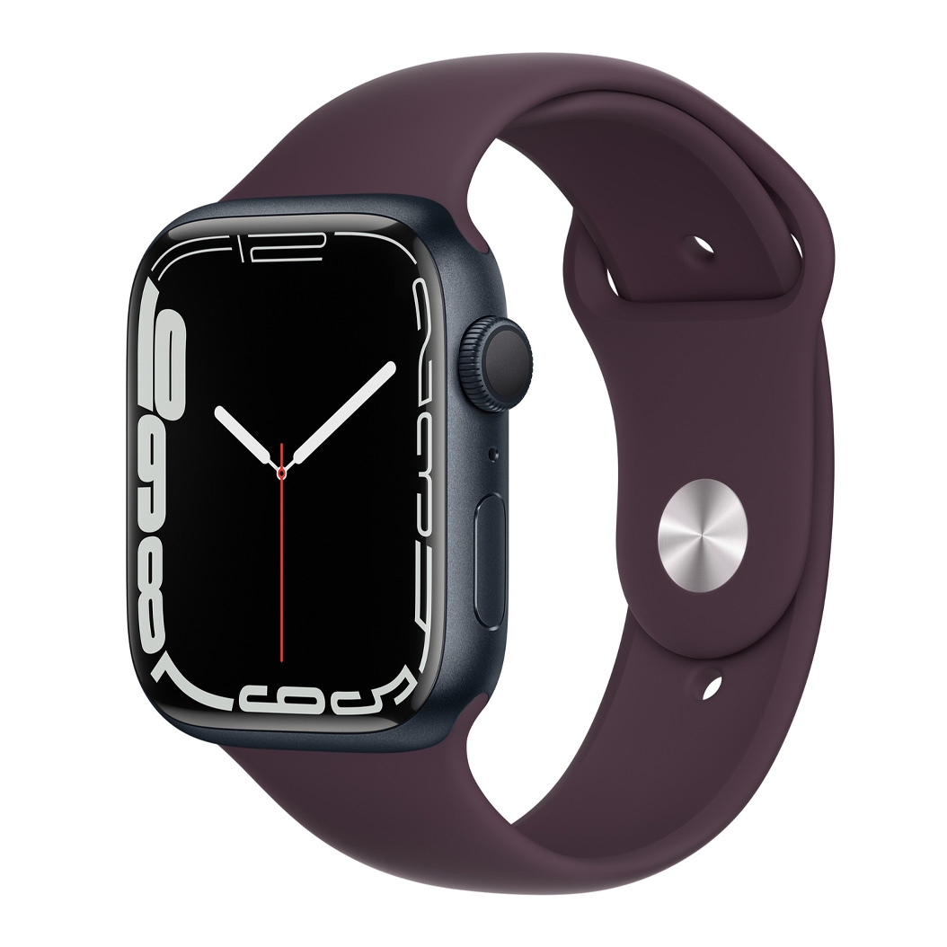 Смарт-годинник Apple Watch Series 7 45mm Midnight Aluminum Case with Dark Cherry Sport Band